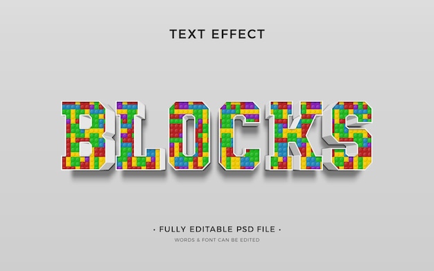 PSD blocks text effect