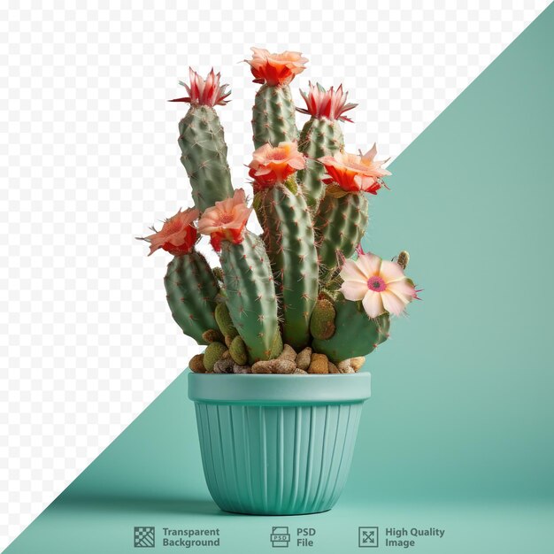 PSD bloeiende cactussen in een pot