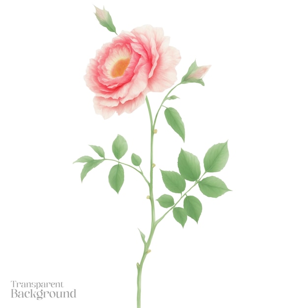 Bloeiende roos doorzichtige achtergrond