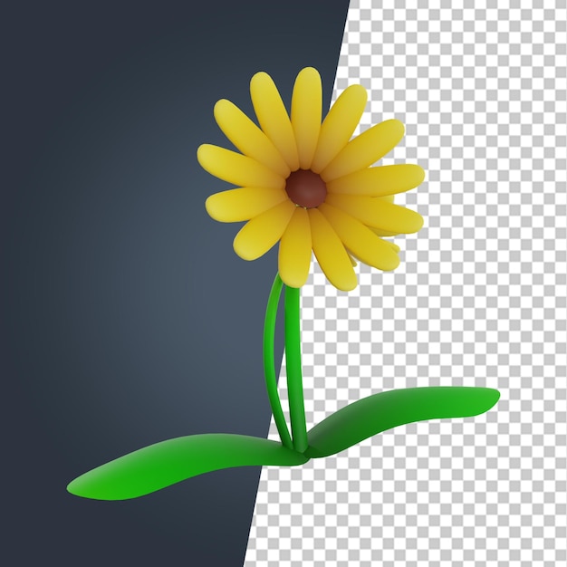 Bloem 3d render clipart afbeelding