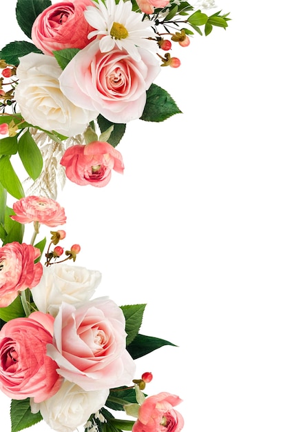 Bloem Botanisch kader Roze esthetisch organisch element