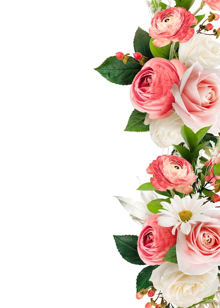 Bloem Botanisch kader Roze esthetisch organisch element