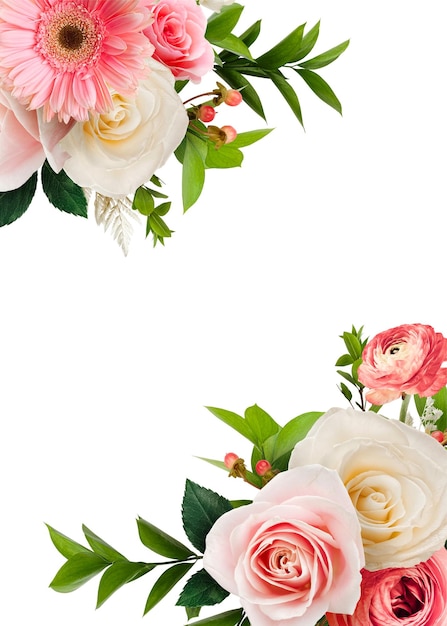 Bloem Botanisch kader Roze esthetisch organisch element