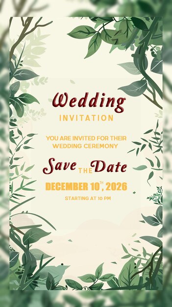 PSD bloem bruiloft en save date uitnodiging groetekaart elegante vintage stijl multifunctioneel