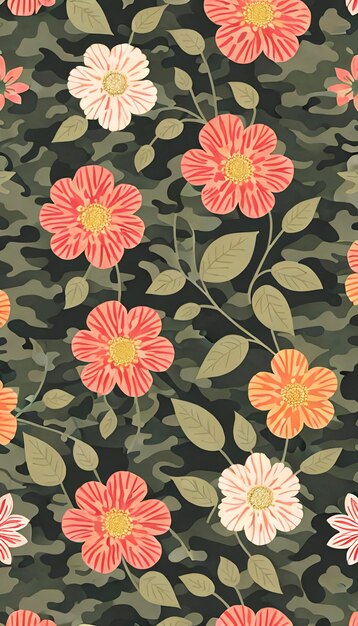 PSD bloem camouflage patroon voor een militair uniform.