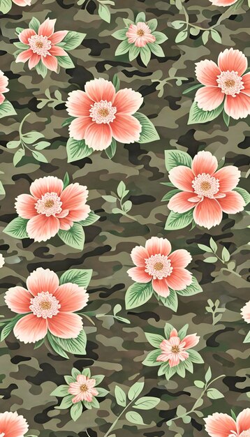 Bloem camouflage patroon voor een militair uniform.