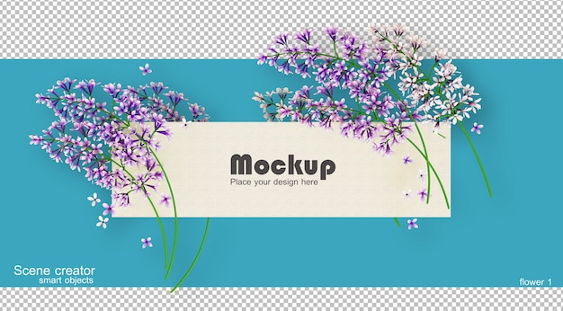 Bloem frame voor decoratie 3D-rendering geïsoleerd
