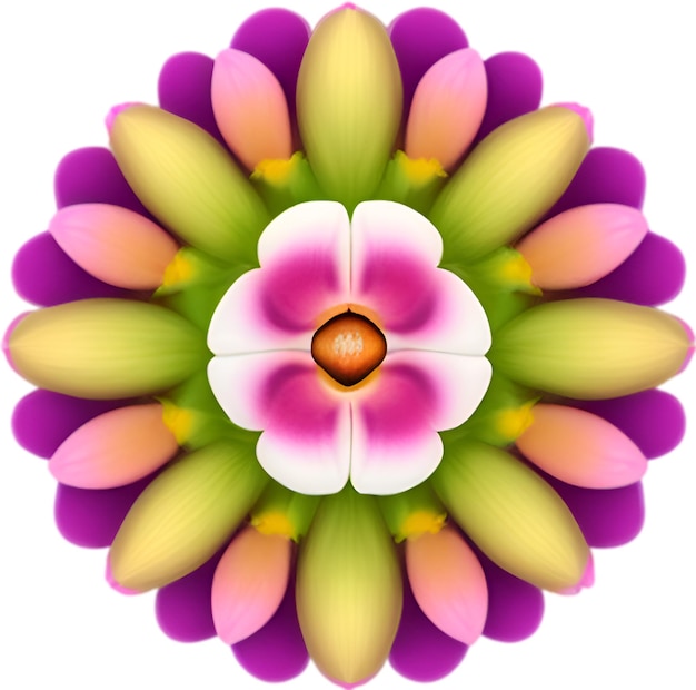 PSD bloem icoon close-up van een schattig kleurrijke bloem icoon