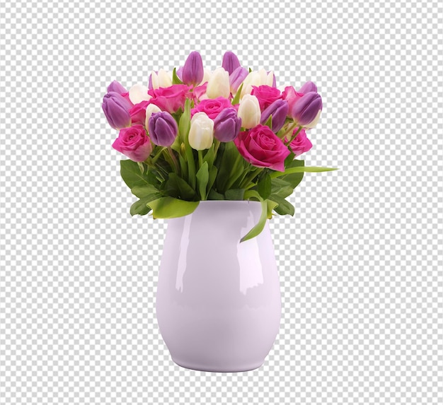 Bloem in witte pot PNG