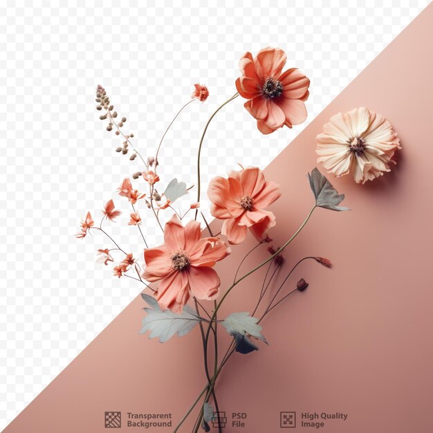 PSD bloemen in contrast met transparante achtergrond voordelig ontwerpelement