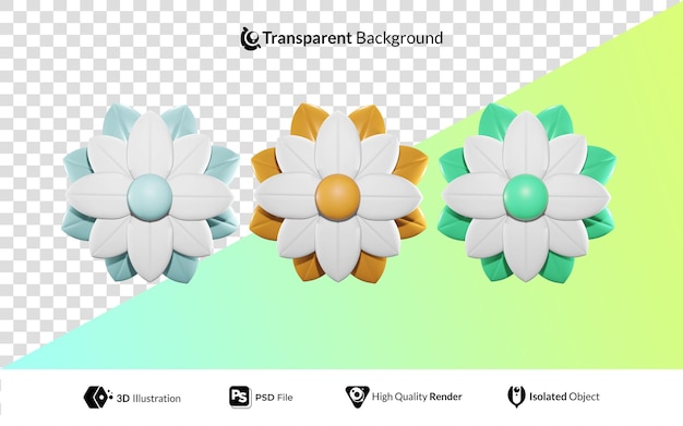 Bloemen pictogram 3d illustratie