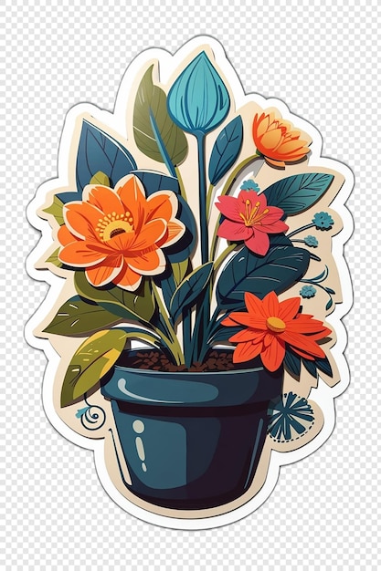 PSD bloemen plant sticker