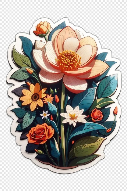 PSD bloemen plant sticker