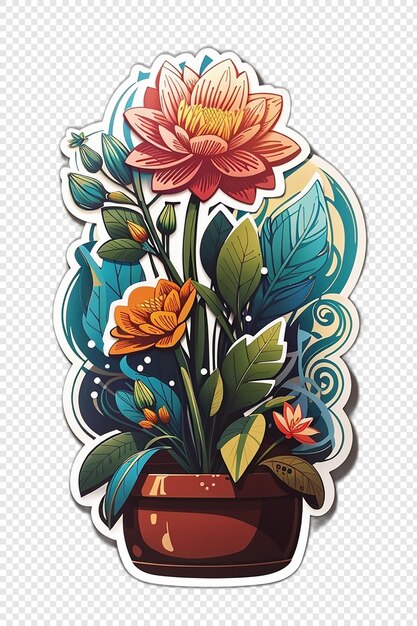 PSD bloemen plant sticker