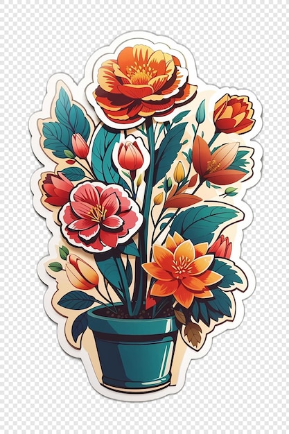 PSD bloemen plant sticker