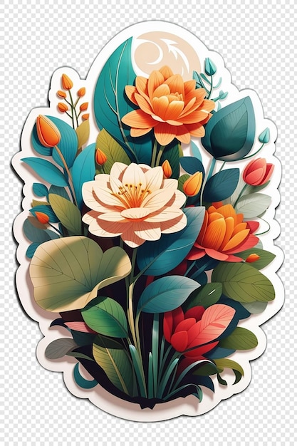 PSD bloemen plant sticker