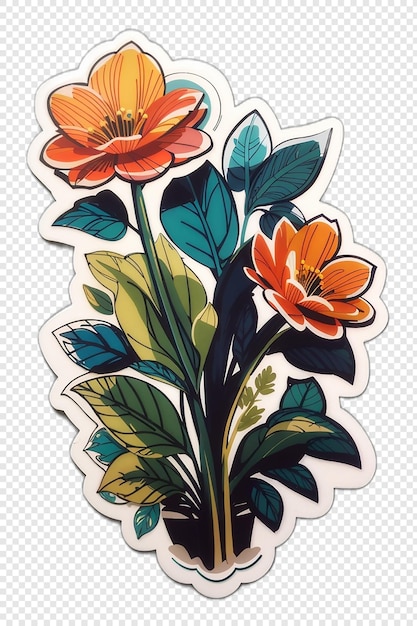 PSD bloemen plant sticker