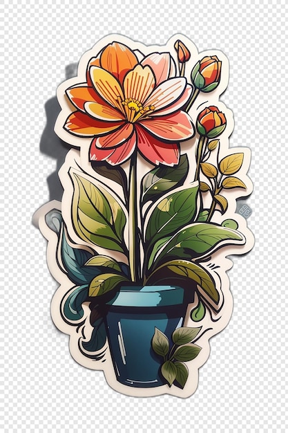 PSD bloemen plant sticker