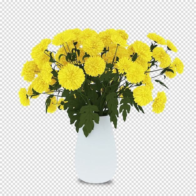 Bloemenmand in 3d-rendering