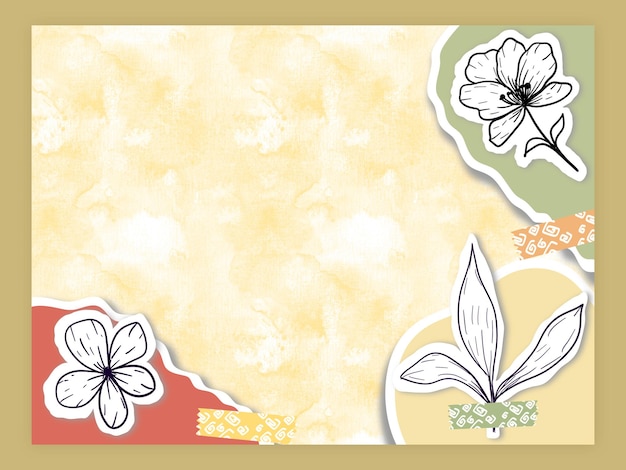 PSD bloempapierstijl achtergrond artistieke bloempatronen in papercraftontwerp