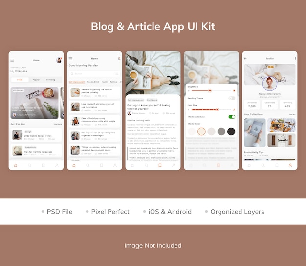 Blog en artikel app ui kit