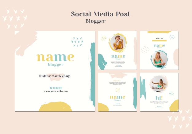 PSD blogger concept social media post