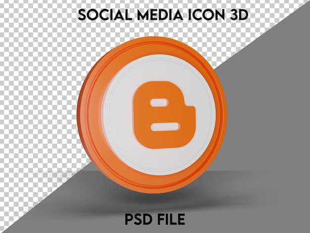 Blogger-pictogram 3d weergegeven