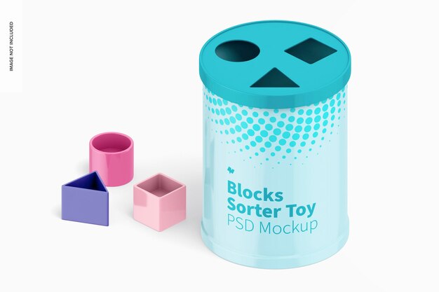 Bloki Sorter Toy Makieta, Widok Izometryczny