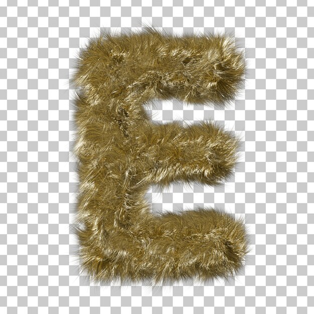 PSD blonde fur alphabet e