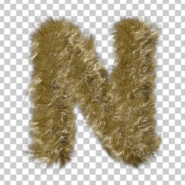 PSD blonde fur alphabet n