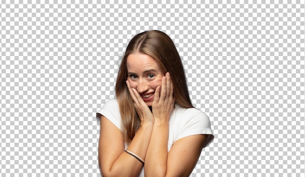 blonde woman face portrait isolated