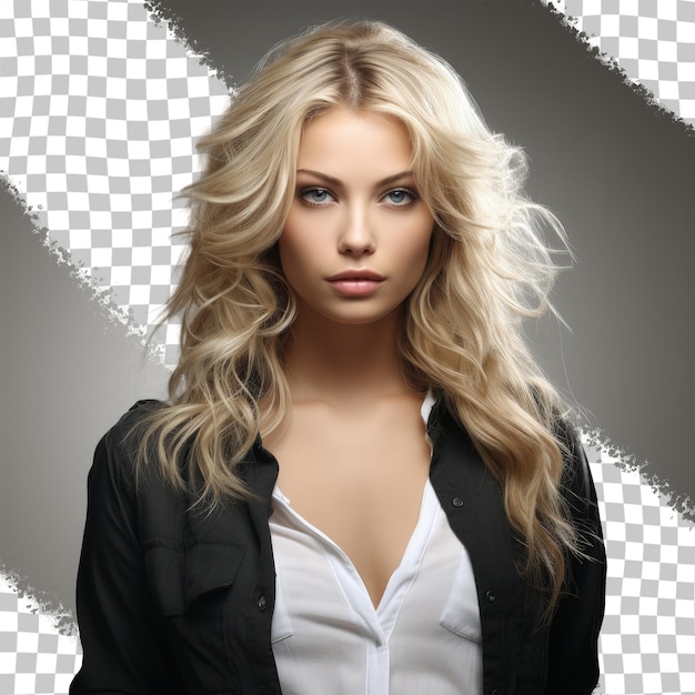 PSD blonde woman isolated transparent background