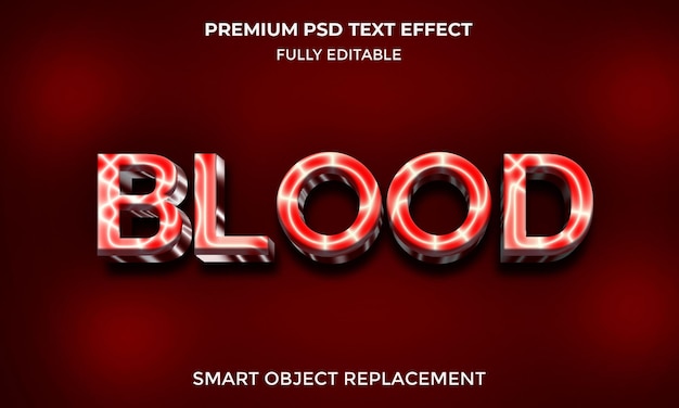 Blood 3D-stijl photoshop bewerkbaar teksteffect