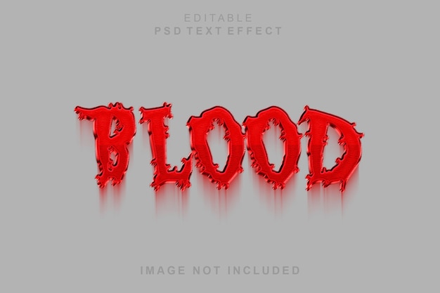 PSD blood 3d text style effect