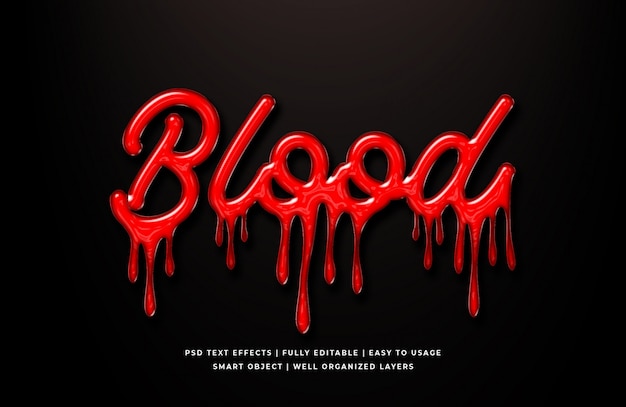 Blood 3d text style