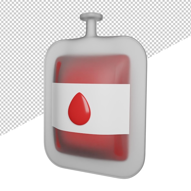 Blood bag stock a bottle of liquid with a red flag on it