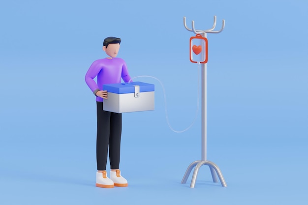 PSD blood donation 3d illustration