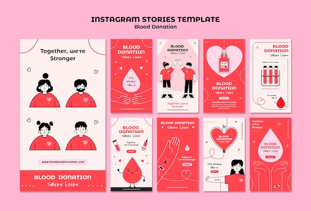 Raccolta di storie su instagram per donazioni di sangue