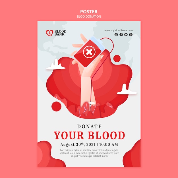 Blood donation poster template