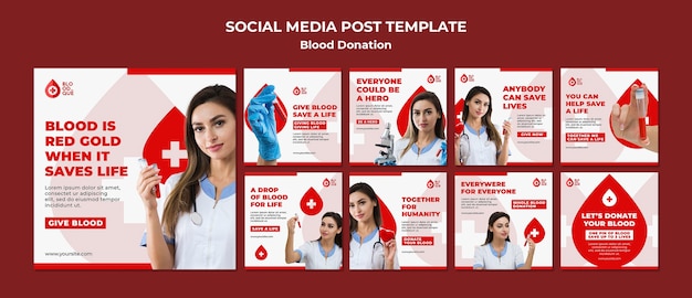 Post sui social per la donazione del sangue