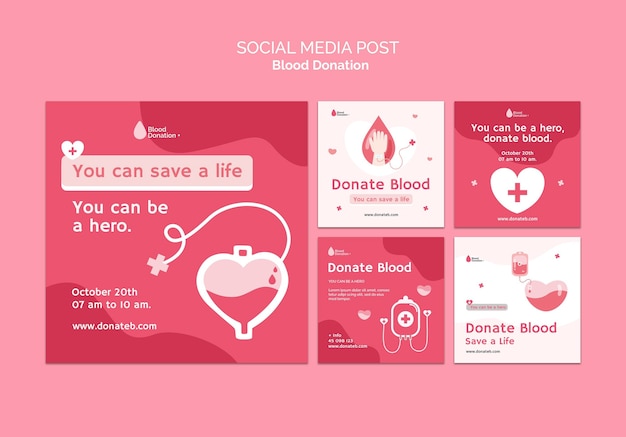 Blood donation social media posts