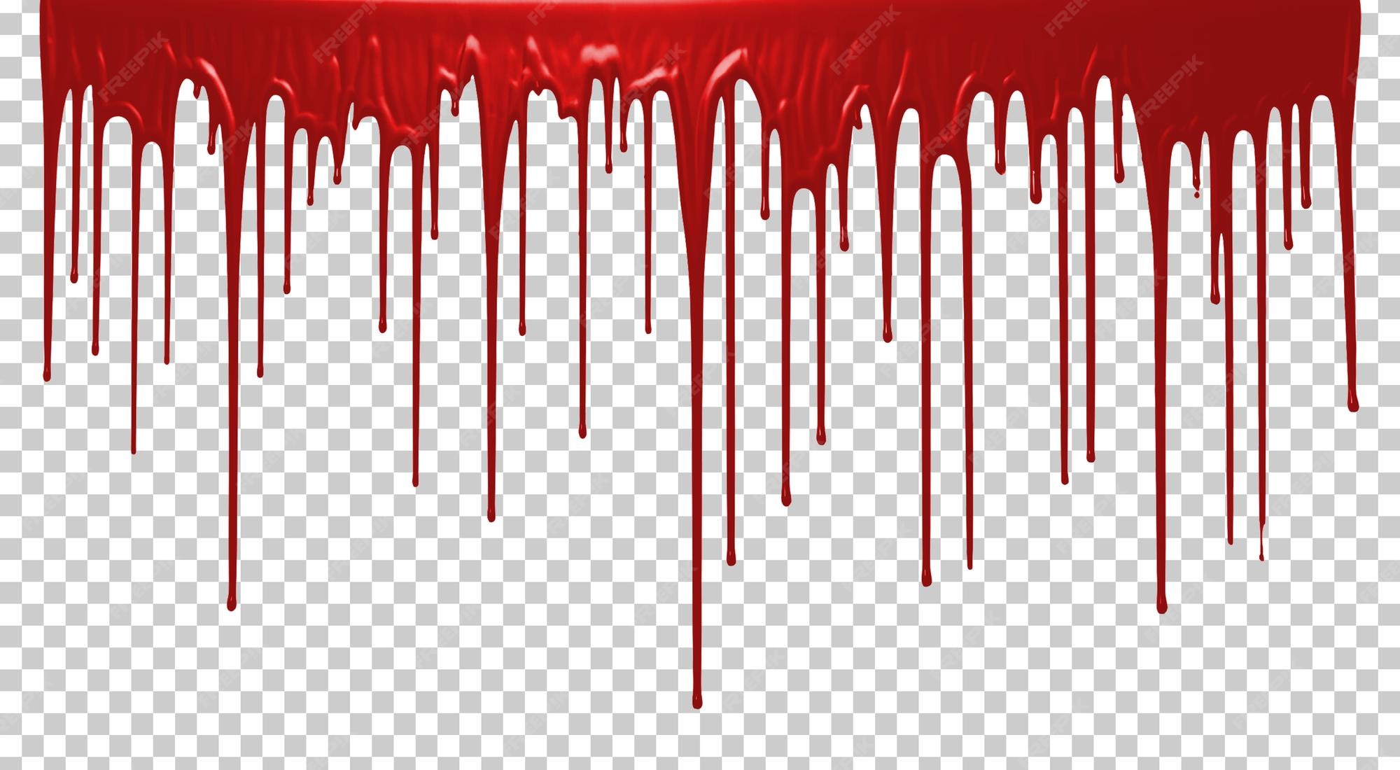 Premium PSD | Blood dripping on wall isolated on transparent background