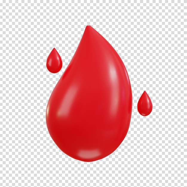 PSD blood drop icon 3d rendering vector illustration