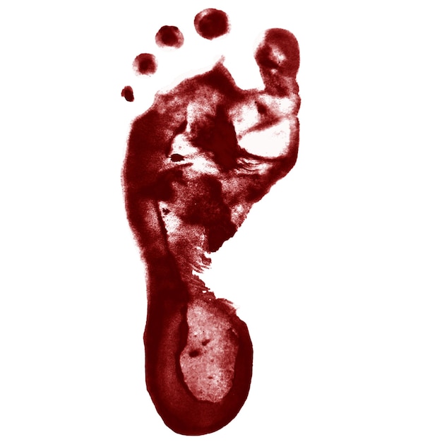 PSD blood footprint on transparent background