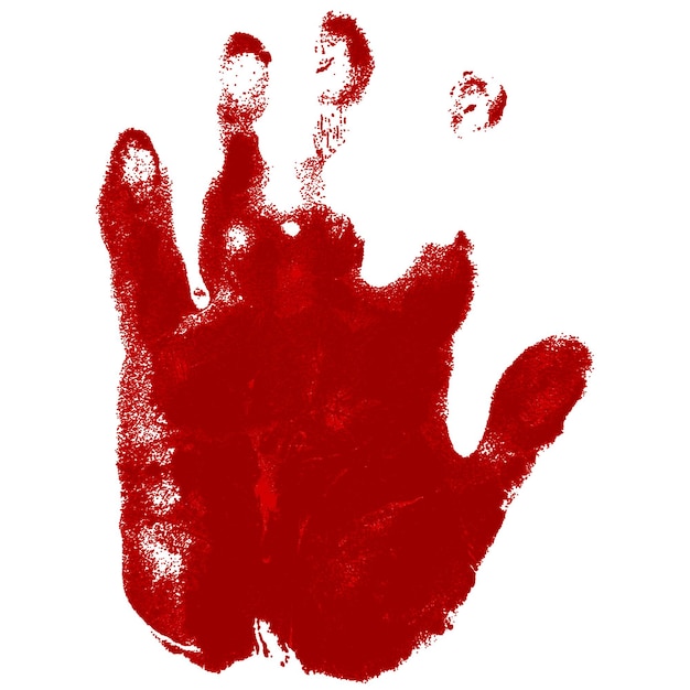 PSD blood handprint on transparent background