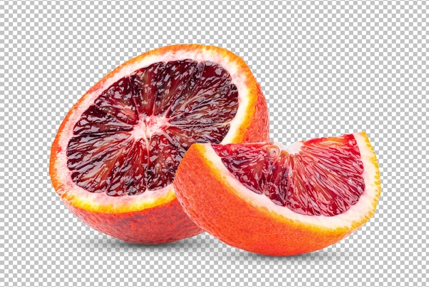 Blood oranges isolated on alpha layer