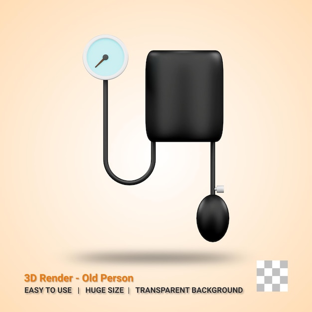 PSD blood pressure 3d icon illustration with transparent background