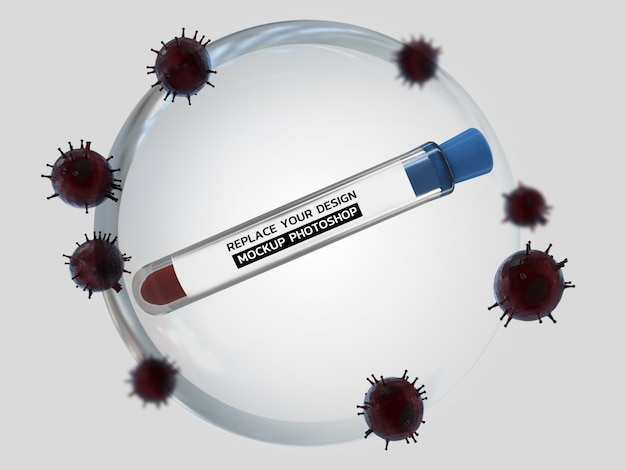 Blood tests mockup 3d rendering design