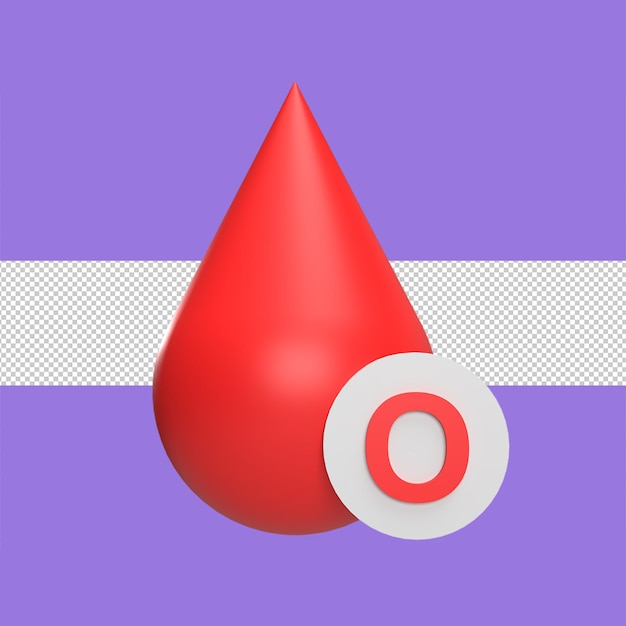 PSD a blood type 3d icon model cartoon style concept render illustration