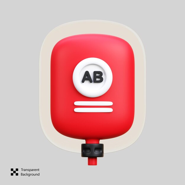 PSD blood type ab 3d icon